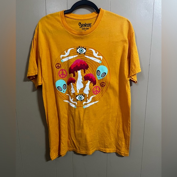 Spencer’s Alien Trippy Hemp Short Sleeve Tee, Size L Festival Hippie Unisex - Picture 7 of 7